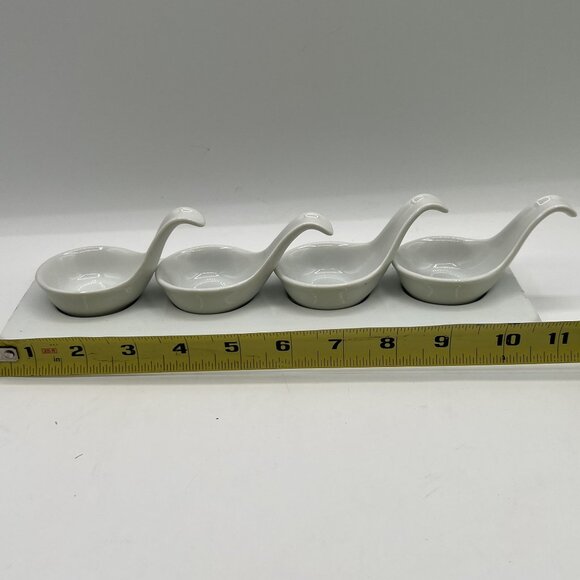 Pier 1 Imports Porcelain Tray Spoons Tasting Set Of 5 Holiday Server Sauce Dish - Picture 11 of 13